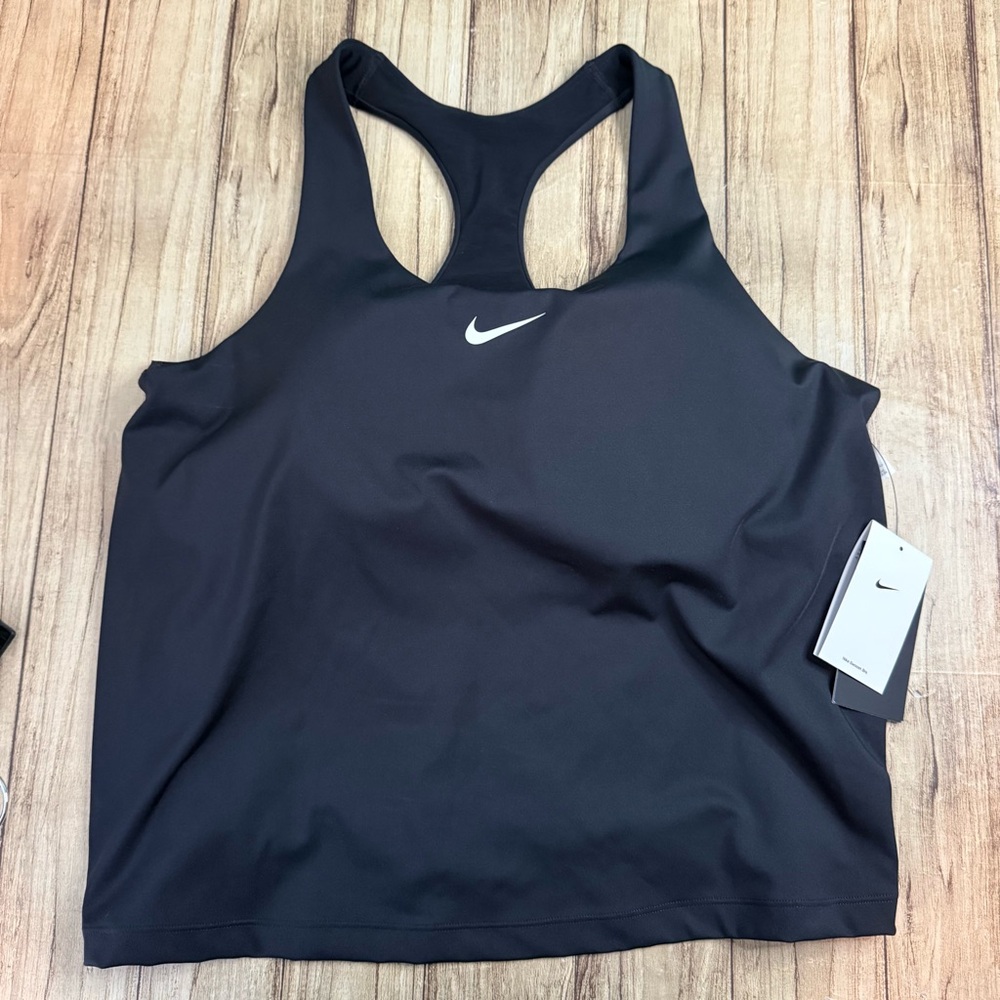 NWT Nike Women's Black Racerback Sports Bra Tank Size 2X